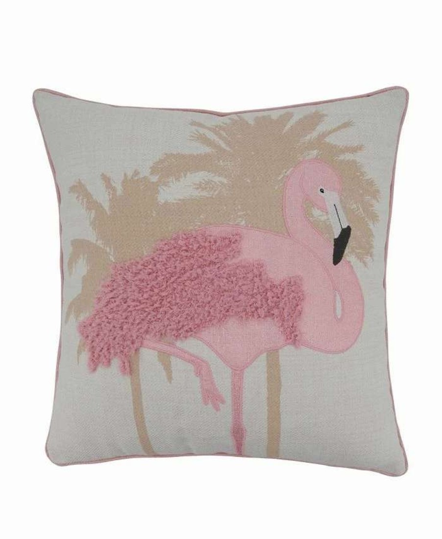 Decorative & Throw Pillows * | Saro Lifestyle Flamingo Decorative Pillow, 18 X 18 Pink