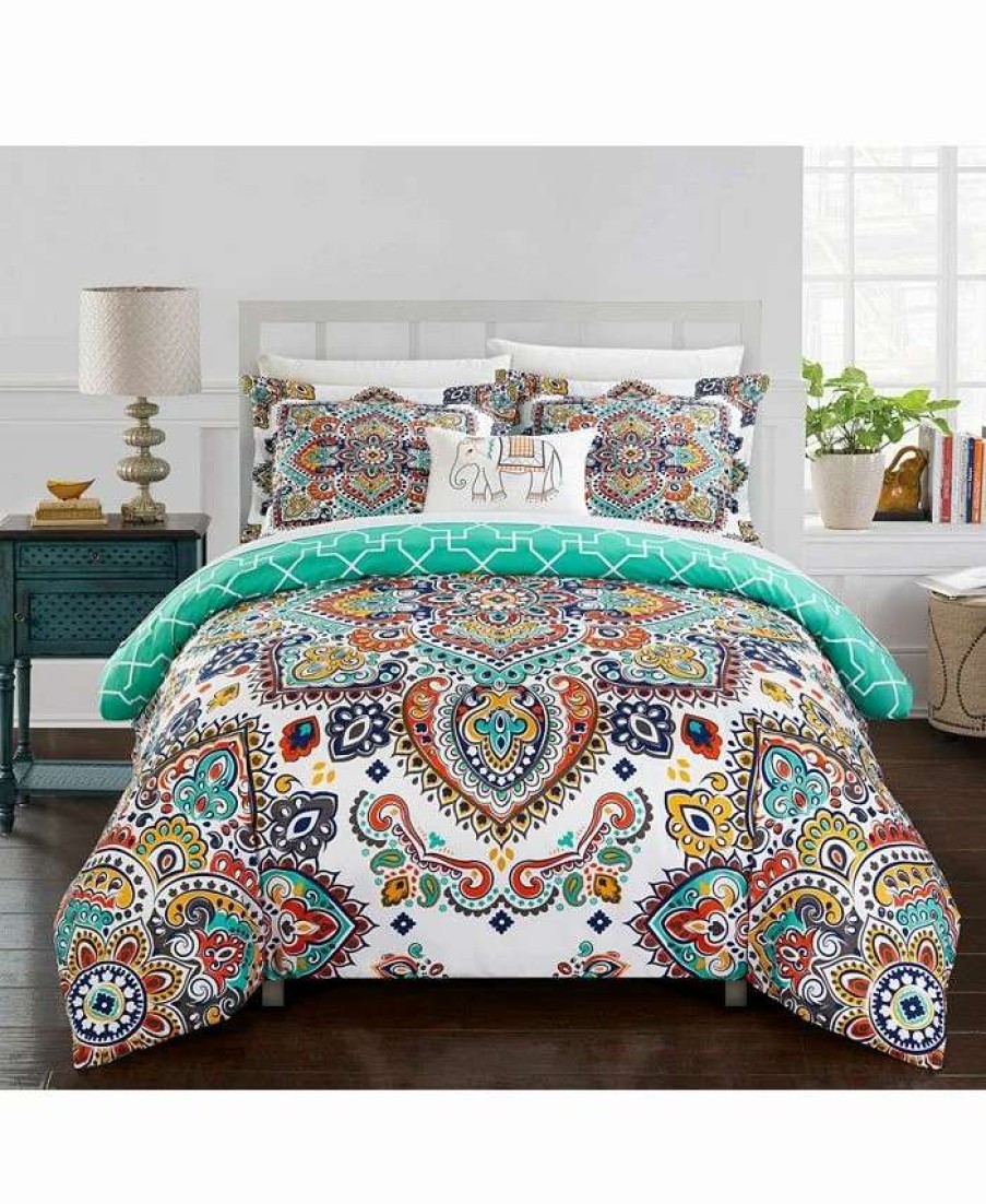 Duvet Covers & Sets * | Chic Home Karen 4 Pc Queen Duvet Cover Set Aqua