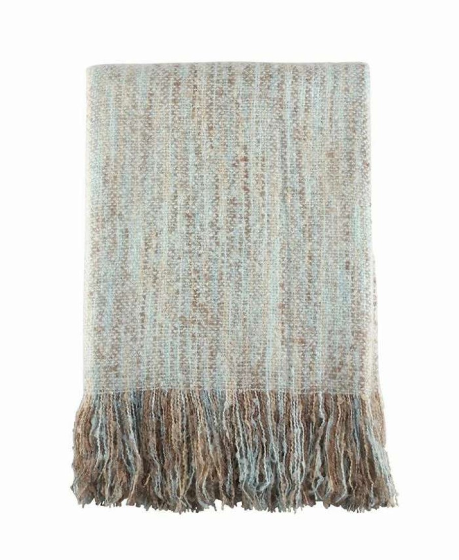 Blankets & Throws * | Saro Lifestyle Faux Mohair Throw, 50 X 60 Aqua