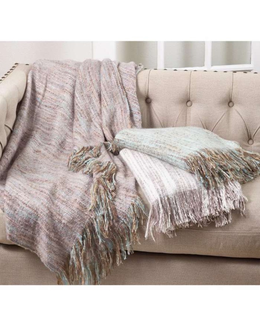 Blankets & Throws * | Saro Lifestyle Faux Mohair Throw, 50 X 60 Aqua