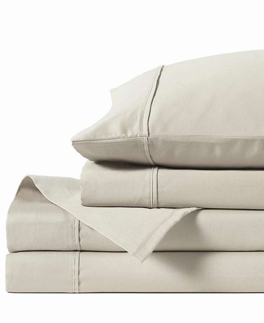 Sheets & Pillowcases * | Anne Klein Reverie Cotton Under 200-Thread Count 4 Piece Full Solid Sheet Set Sand