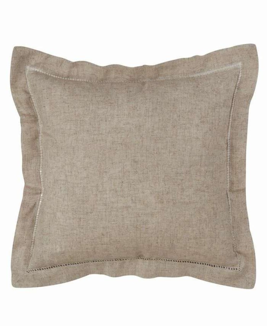 Decorative & Throw Pillows * | Saro Lifestyle Hemstitch Trimmed Decorative Pillow, 22 X 22 Natural