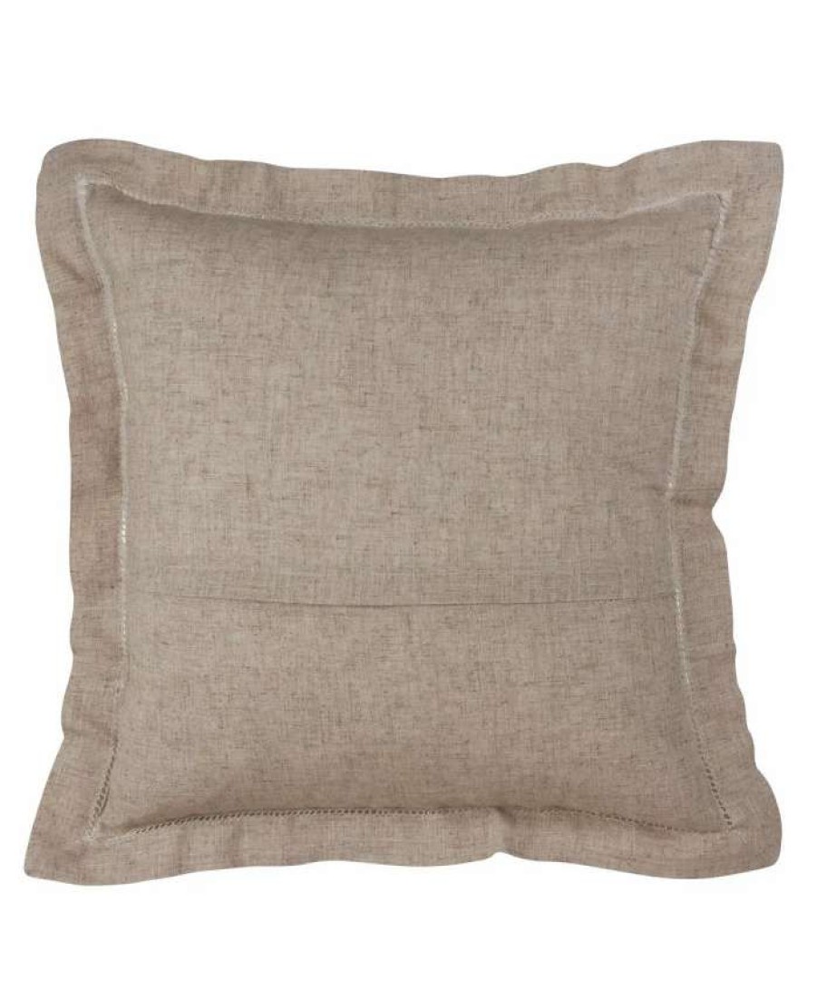 Decorative & Throw Pillows * | Saro Lifestyle Hemstitch Trimmed Decorative Pillow, 22 X 22 Natural