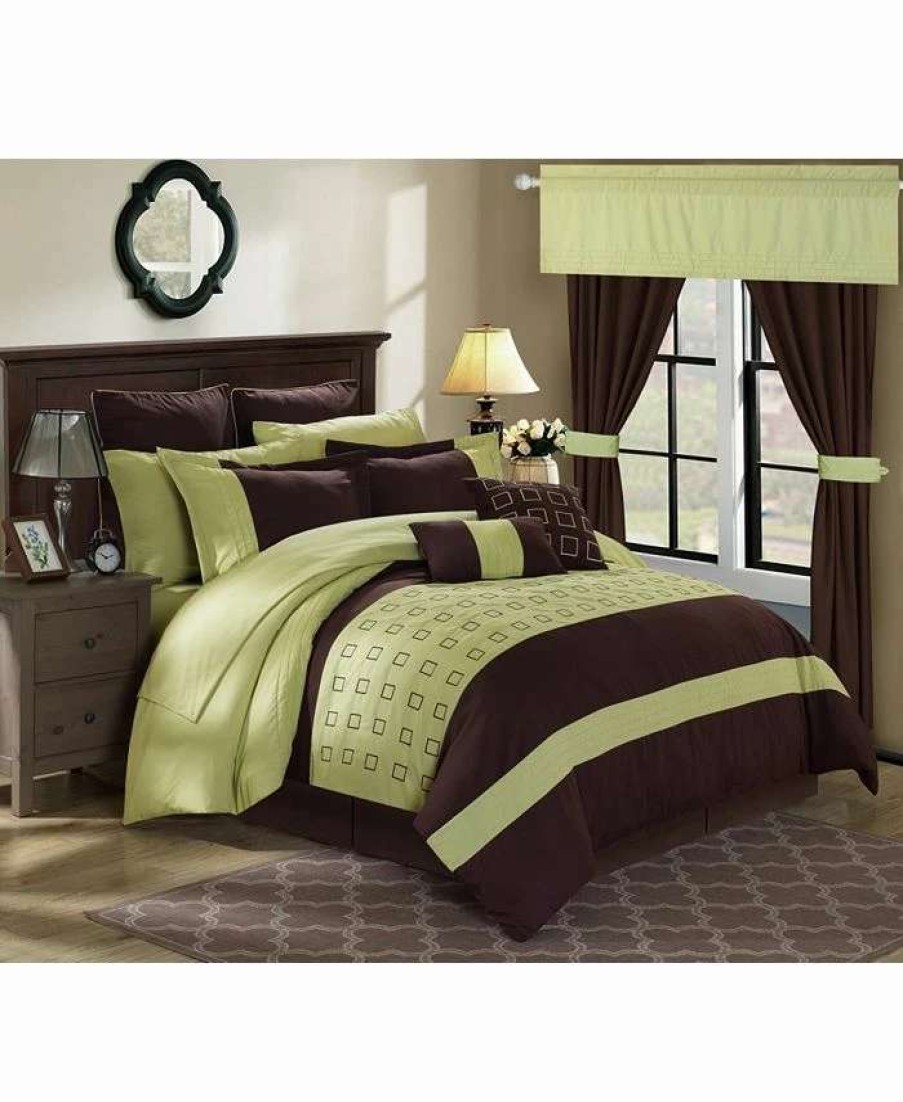 Comforter Sets * | Chic Home Lorde 24-Pc Queen Comforter Set Green