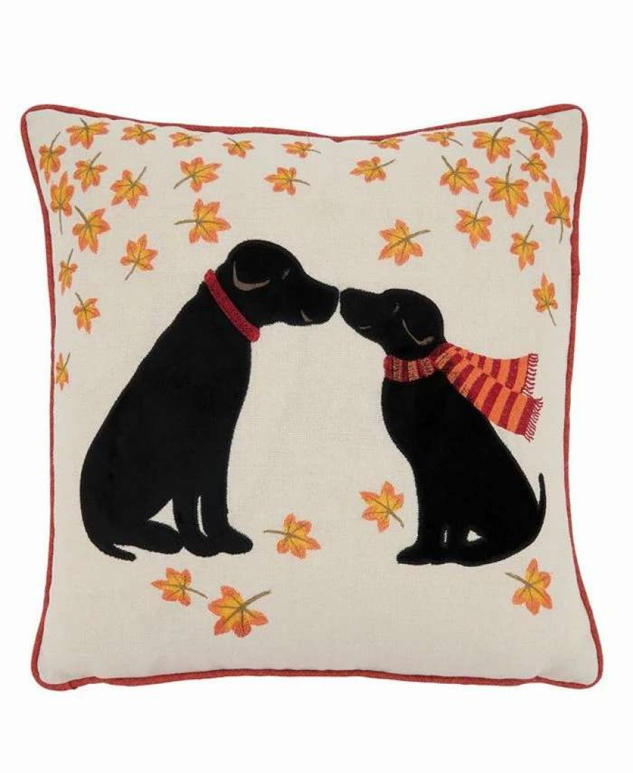 Decorative & Throw Pillows * | Saro Lifestyle Black Lab Puppy Love Decorative Pillow, 16 X 16 Multi