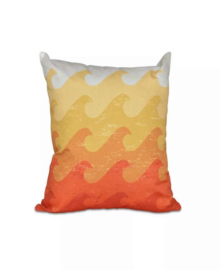 Decorative & Throw Pillows * | E By Design P Sea 16 Inch And Orange Decorative Nautical Throw Pillow Yellow