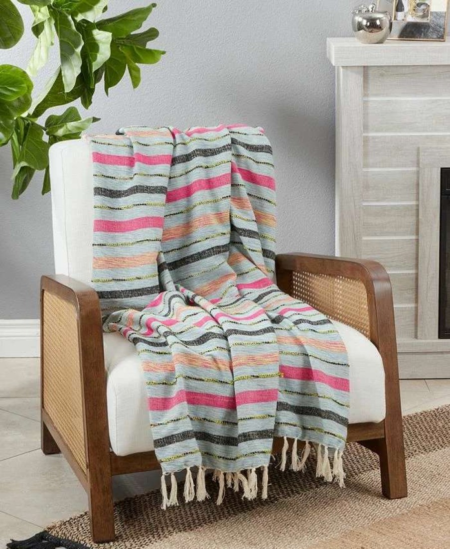 Blankets & Throws * | Saro Lifestyle Pe Design Throw, 60 X 50 Multi