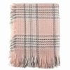 Blankets & Throws * | Saro Lifestyle Fringe Hem Plaid Throw Blush