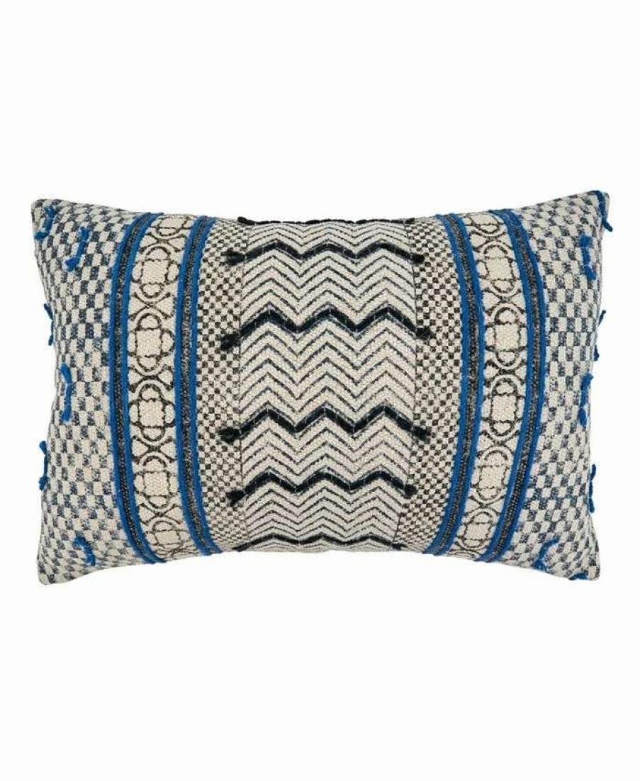 Decorative & Throw Pillows * | Saro Lifestyle Boho Style Decorative Pillow, 16 X 24 Blue