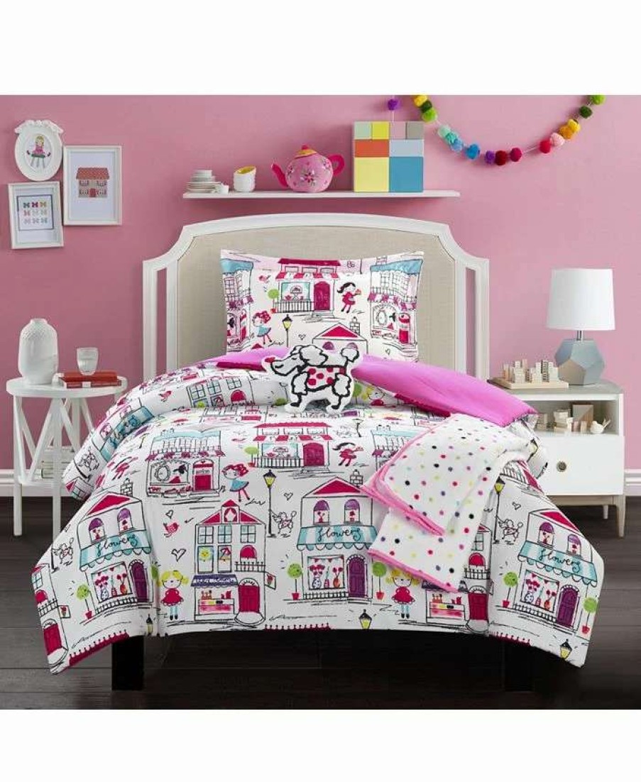 Comforter Sets * | Chic Home Kid'S City 5 Piece Full Comforter Set Pink