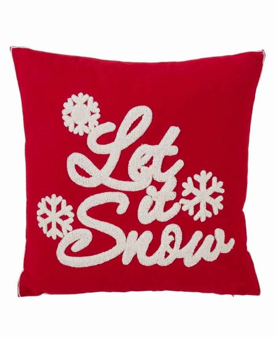 Decorative & Throw Pillows * | Saro Lifestyle It Snow Decorative Pillow, 18 X 18 Red