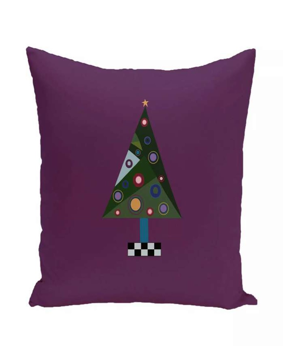 Decorative & Throw Pillows * | E By Design 16 Inch Decorative Christmas Throw Pillow Purple