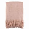 Blankets & Throws * | Saro Lifestyle Woven Throw Blush