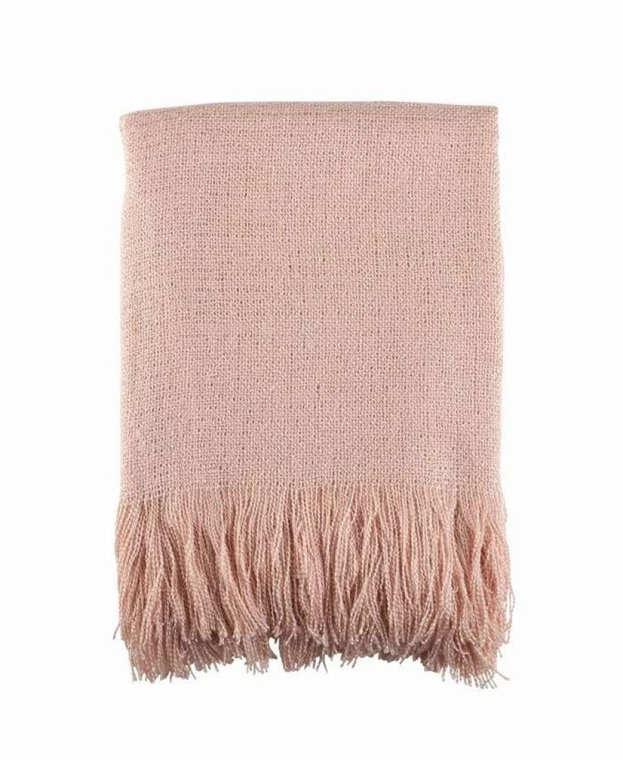 Blankets & Throws * | Saro Lifestyle Woven Throw Blush