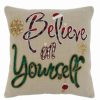 Decorative & Throw Pillows * | Saro Lifestyle Believe In Yourself Decorative Pillow, 18 X 18 Natural