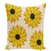 Decorative & Throw Pillows * | E By Design 16 Inch Off White Decorative Floral Throw Pillow Yellow