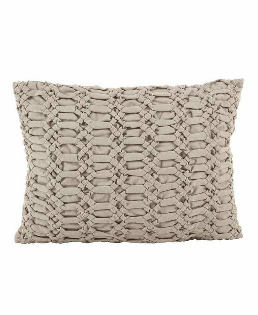 Decorative & Throw Pillows * | Saro Lifestyle Mocked Decorative Pillow, 14 X 20 Taupe