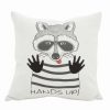 Decorative & Throw Pillows * | Saro Lifestyle Racoon Hands Up Decorative Pillow, 16 X 16 White