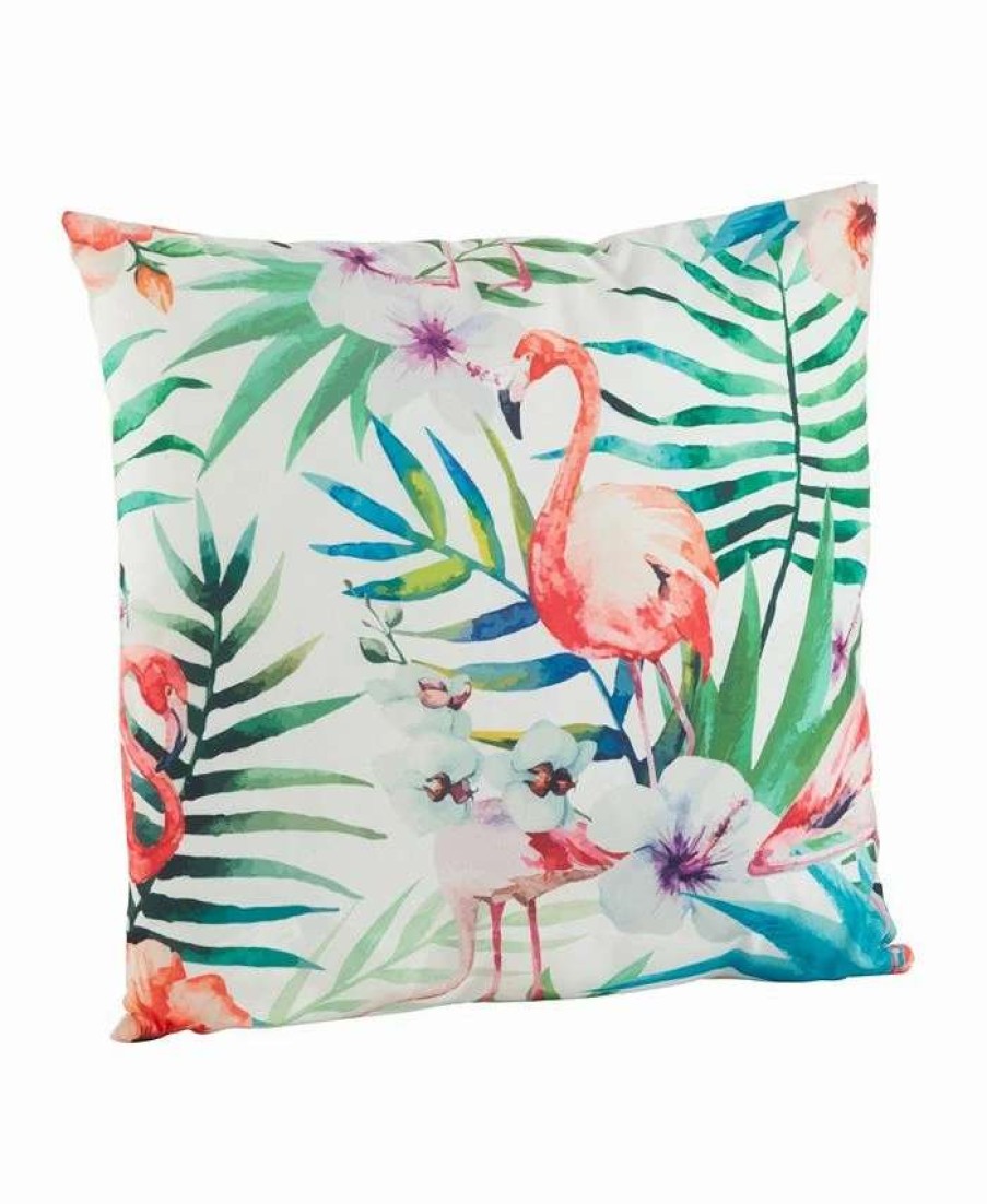 Decorative & Throw Pillows * | Saro Lifestyle Tropical Flamingo Print Polyester Filled Throw Pillow, 18 X 18 Multi