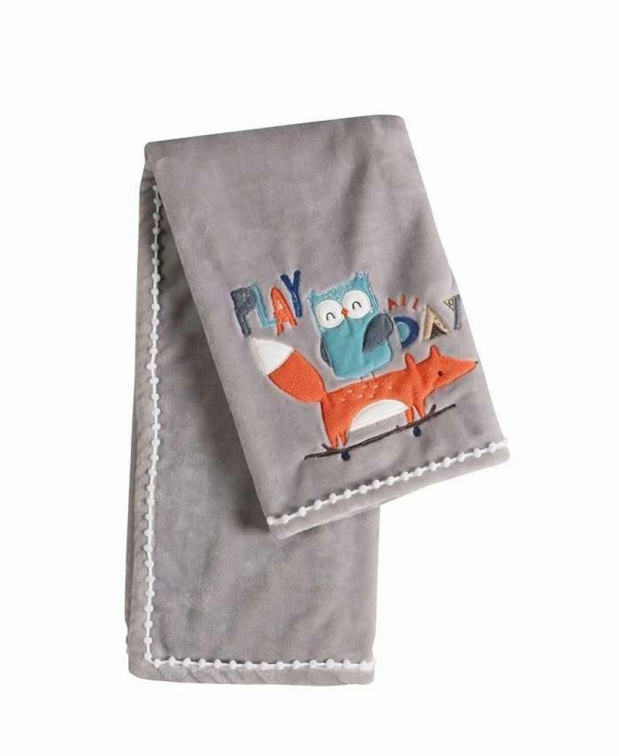 Blankets & Throws * | Levtex Baby Play Day Crib Blanket Gray