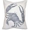 Decorative & Throw Pillows * | E By Design Crab 16 Inch Decorative Coastal Throw Pillow Gray