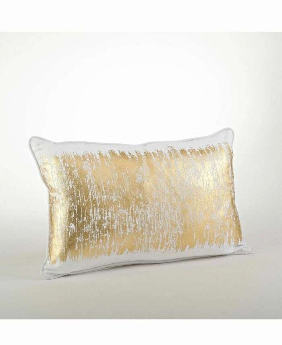 Decorative & Throw Pillows * | Saro Lifestyle Metallic Banded Decorative Pillow, 12 X 20 Gold