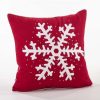 Decorative & Throw Pillows * | Saro Lifestyle Ngle Snowflake Decorative Pillow, 18 X 18 Red