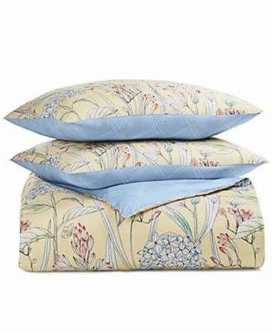 Duvet Covers & Sets * | Charter Club 300-Thread Count Hydrangea 3-Pc. Twin Duvet Cover Set, Created For Macy'S Yellow Hydrangea