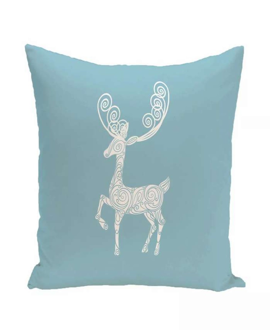 Decorative & Throw Pillows * | E By Design 16 Inch Light Decorative Christmas Throw Pillow Blue