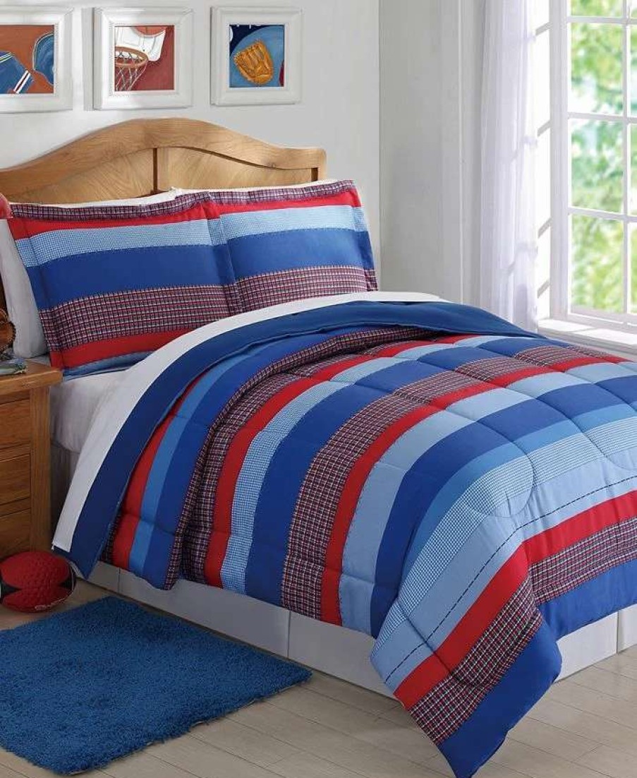 Comforter Sets * | My World Sebastian Reversible 2-Pc. Stripe Twin Comforter Set Multi