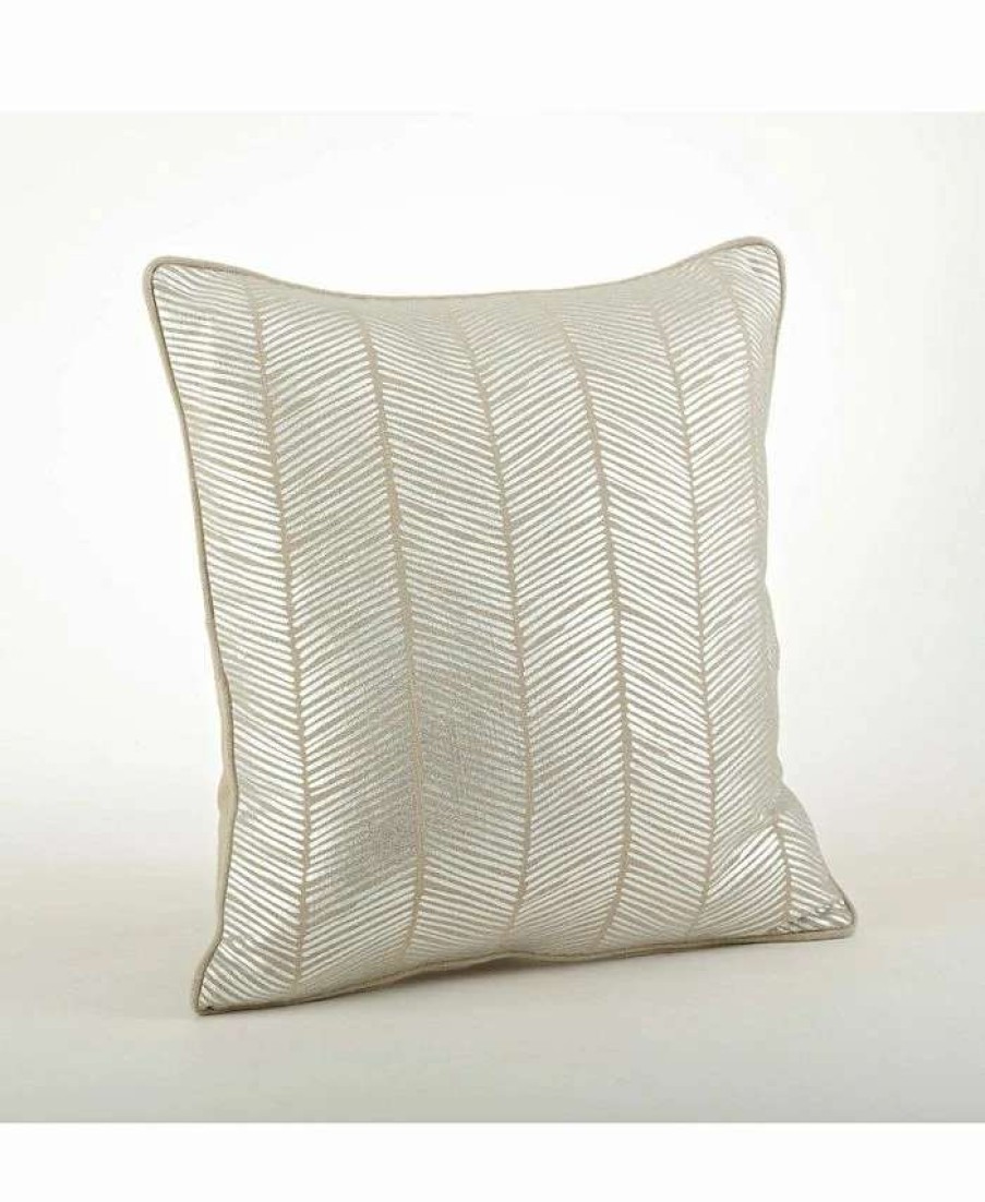 Decorative & Throw Pillows * | Saro Lifestyle Metallic Herringbone Decorative Pillow, 20 X 20 Silver