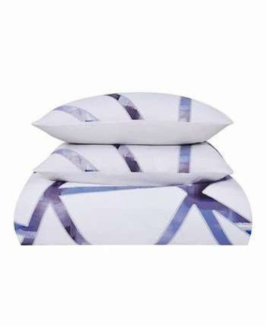 Comforter Sets * | Vince Camuto Home Obelis Metallic 3 Piece Comforter Set, Full/Queen Blue