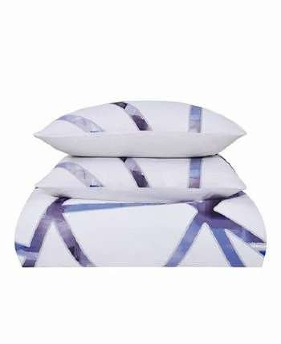 Duvet Covers & Sets * | Vince Camuto Home Obelis Metallic 3 Piece Duvet Set, King Blue