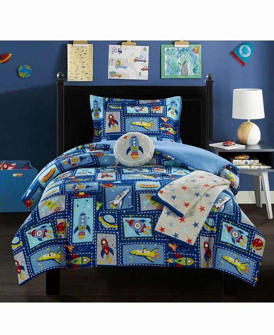 Comforter Sets * | Chic Home Spaceship 5 Piece Full Comforter Set Blue