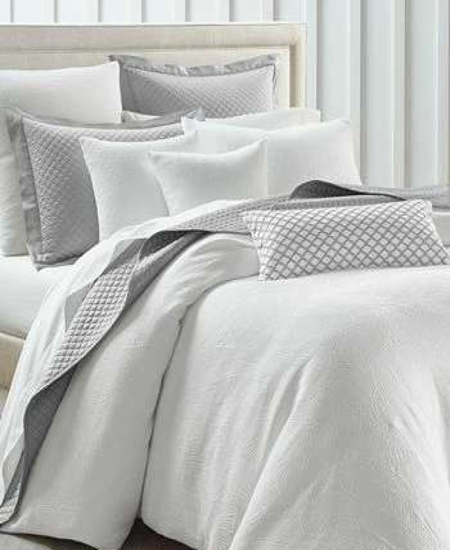 Duvet Covers & Sets * | Charter Club Woven Leaves 2-Pc. Duvet Cover Set, Twin, Created For Macy'S White