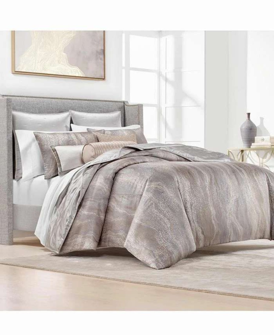 Duvet Covers & Sets * | Hotel Collection Terra Duvet Cover, Full/Queen, Created For Macy'S Grey