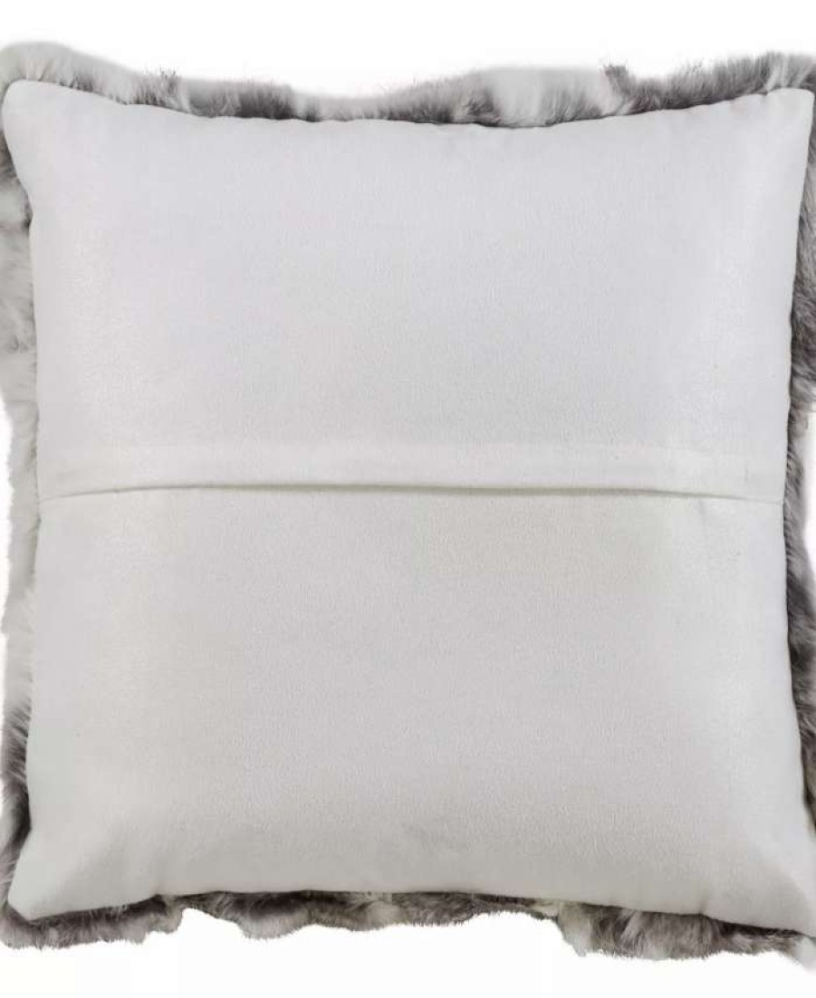 Decorative & Throw Pillows * | Saro Lifestyle Genuine Fur Decorative Pillow, 16 X 16 Gray