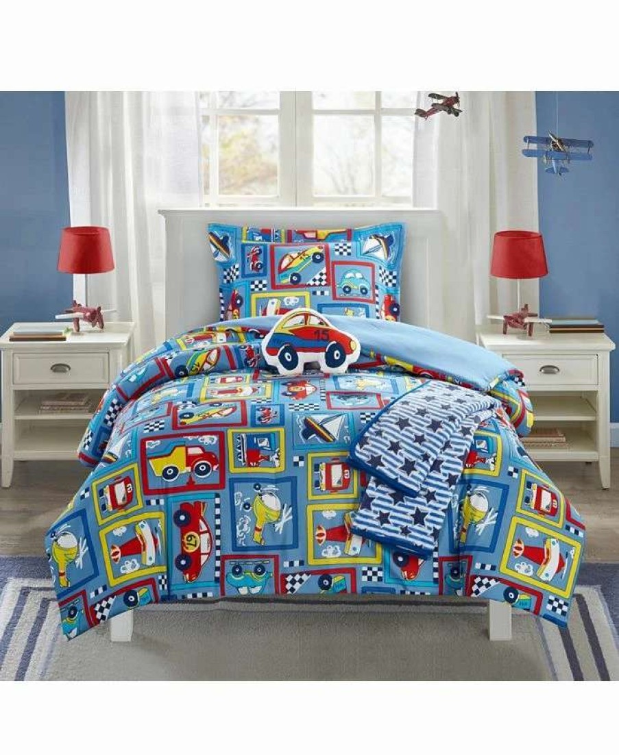 Comforter Sets * | Chic Home Race Car 5 Piece Full Comforter Set Blue