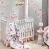 Comforter Sets * | Lambs & Ivy Signature Botanical Baby Watercolor Floral 4-Piece Crib Bedding Set Pink