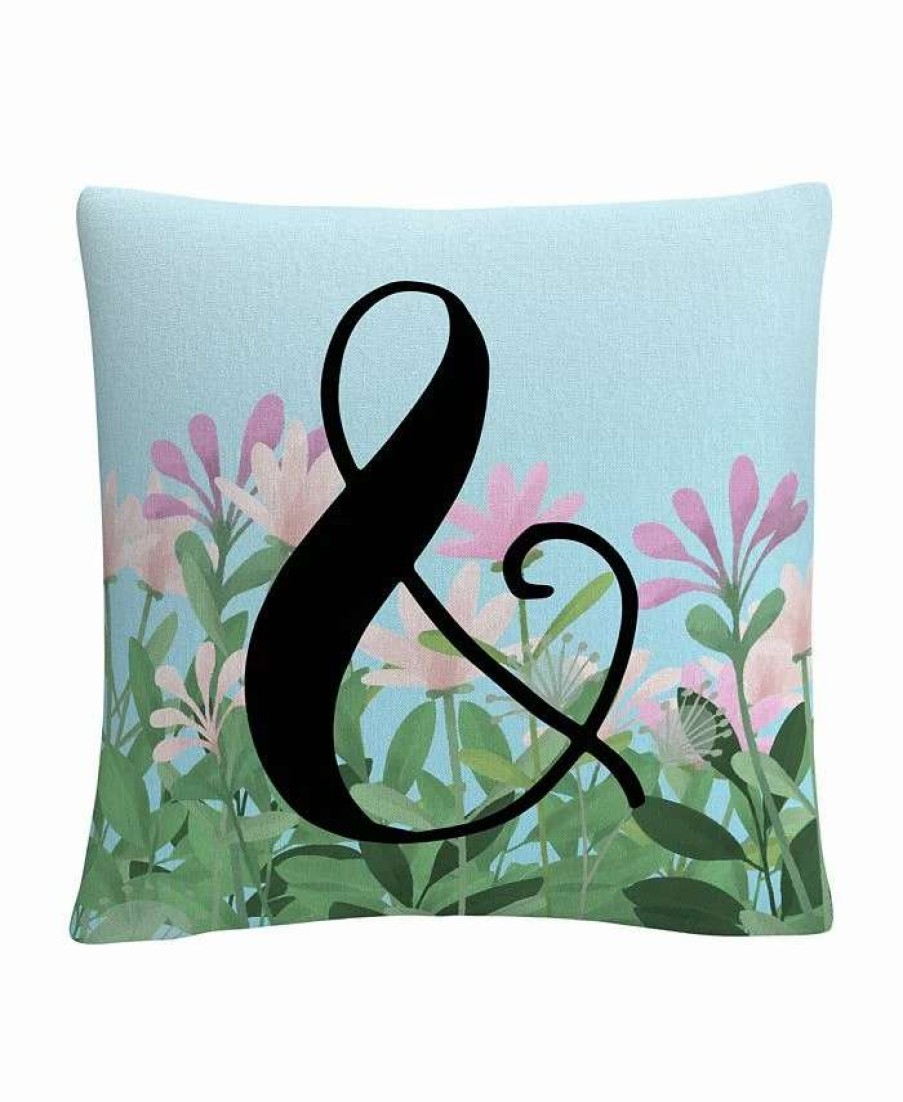 Decorative & Throw Pillows * | Baldwin Abc Pink Floral Garden Letter Illustration Ampersand Decorative Pillow, 16 X 16 Multi