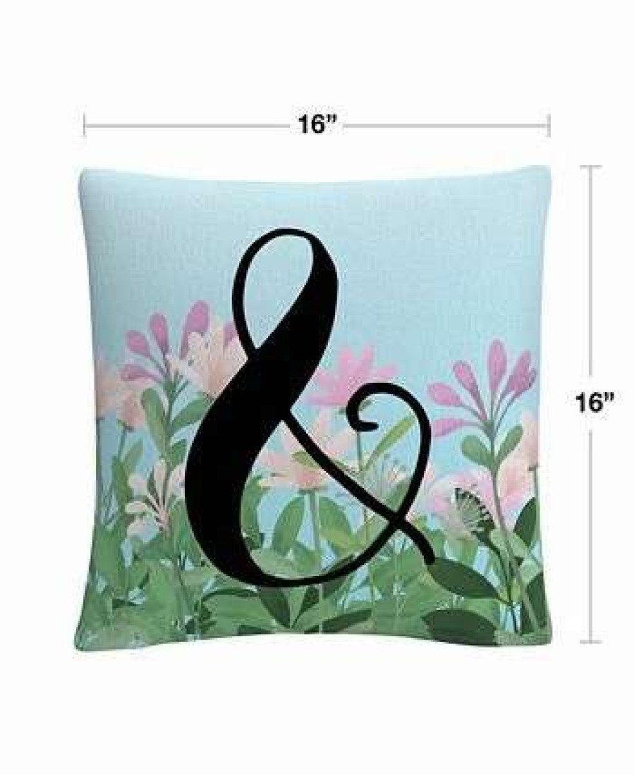 Decorative & Throw Pillows * | Baldwin Abc Pink Floral Garden Letter Illustration Ampersand Decorative Pillow, 16 X 16 Multi