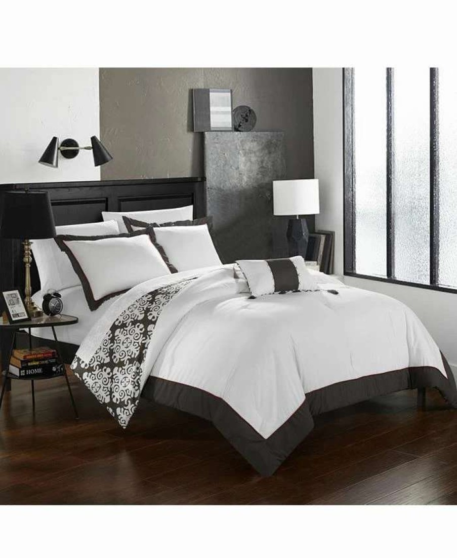 Duvet Covers & Sets * | Chic Home Trina 8 Pc King Duvet Set Grey