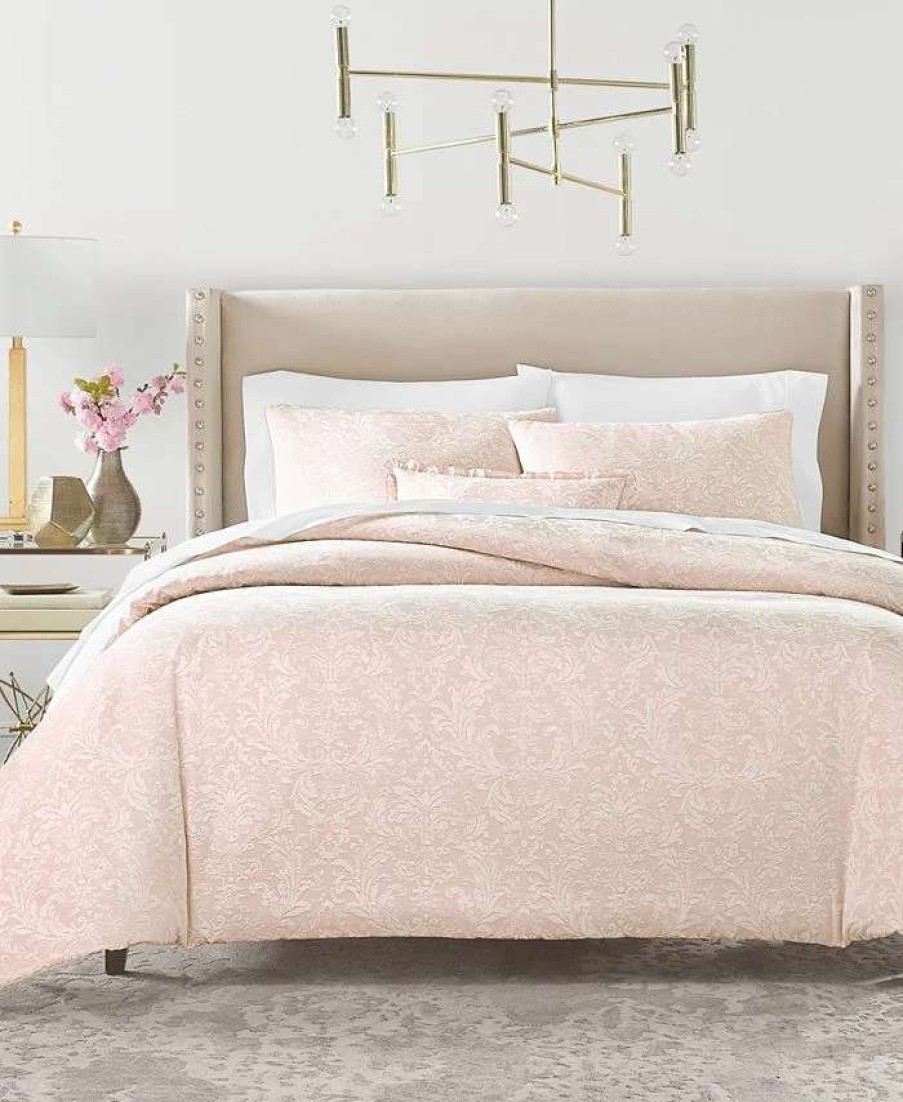 Comforter Sets * | Hotel Collection Distressed Damask Comforter Set, Full/Queen, Created For Macy'S Blush