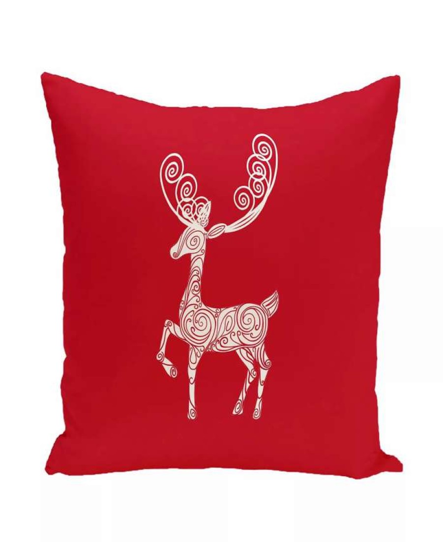 Decorative & Throw Pillows * | E By Design 16 Inch Decorative Christmas Throw Pillow Red