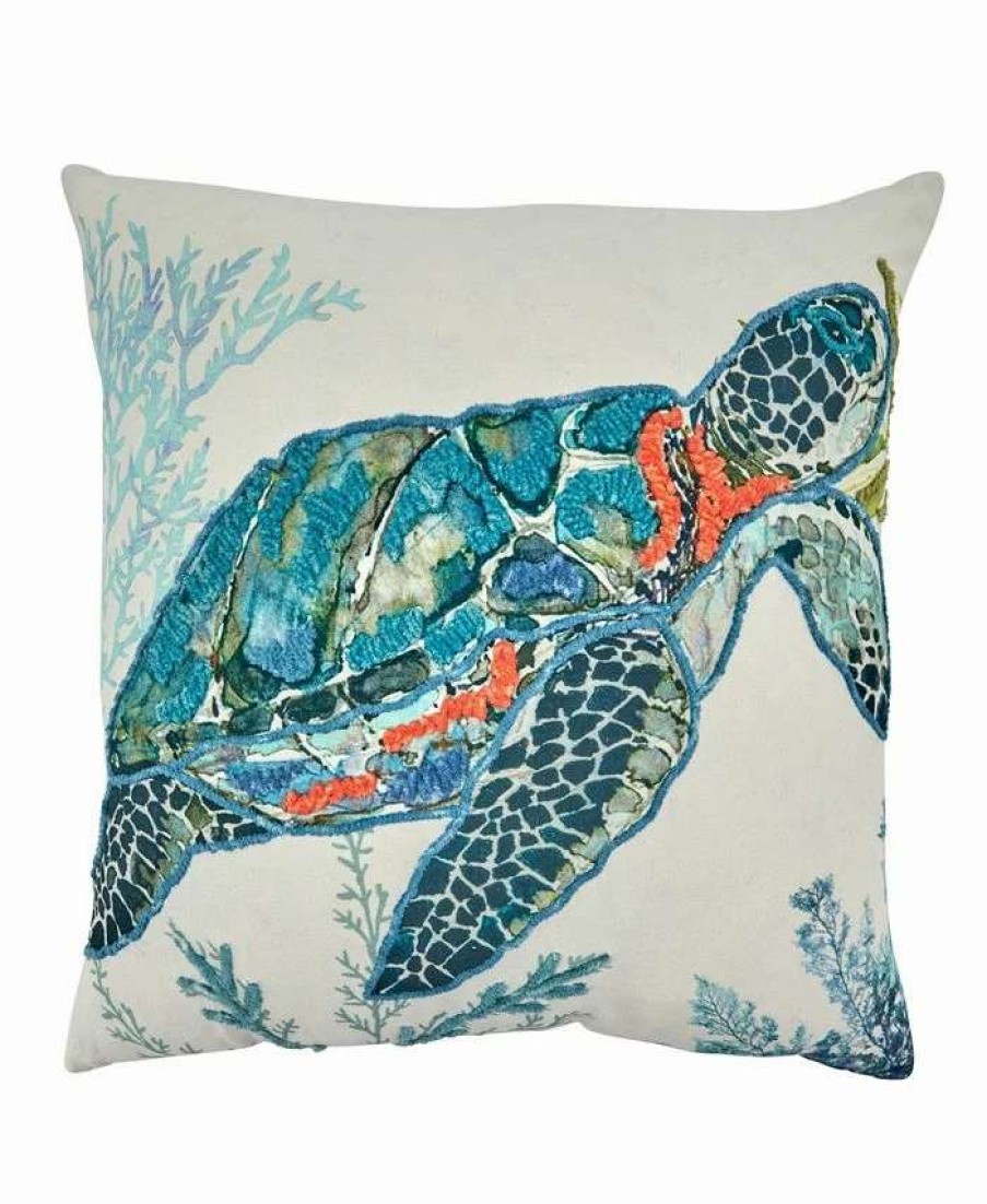 Decorative & Throw Pillows * | Saro Lifestyle Turtle Decorative Pillow, 20 X 20 Multi