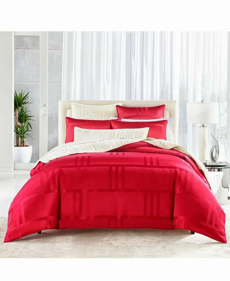 Duvet Covers & Sets * | Hotel Collection Structure Duvet Cover, Full/Queen, Created For Macy'S Red