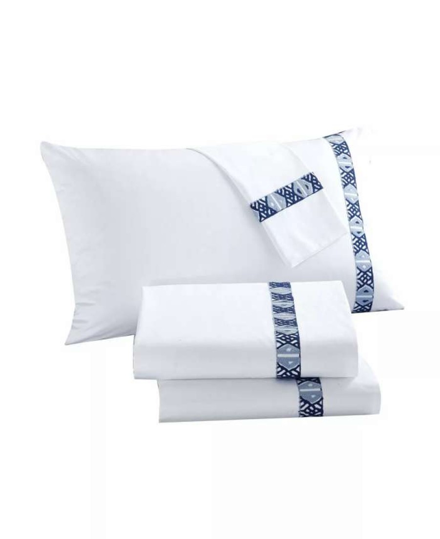 Sheets & Pillowcases * | Chic Home Sarita Garden 4-Pc King Sheet Set Navy