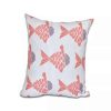 Decorative & Throw Pillows * | E By Design Fish Tales 16 Inch And Light Purple Decorative Coastal Throw Pillow Coral