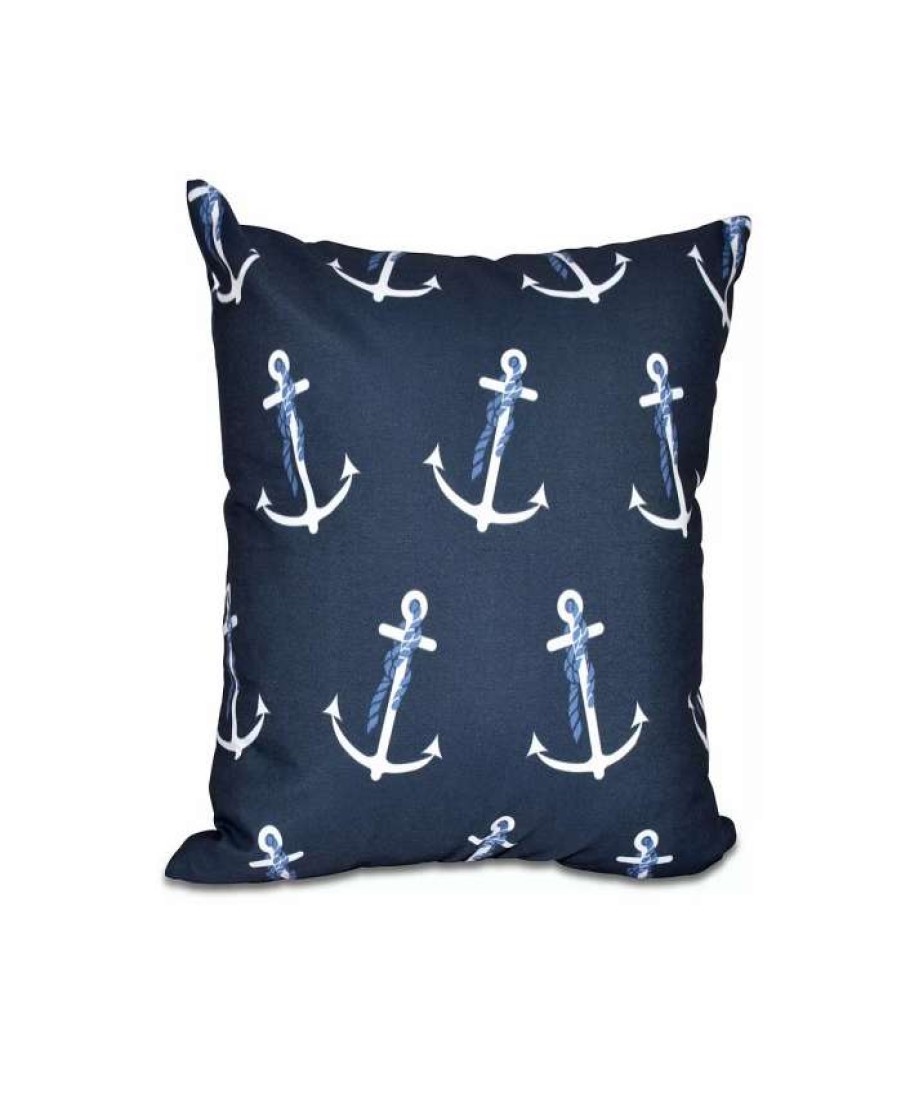 Decorative & Throw Pillows * | E By Design Anchor Whimsy 16 Inch Decorative Nautical Throw Pillow Navy Blue