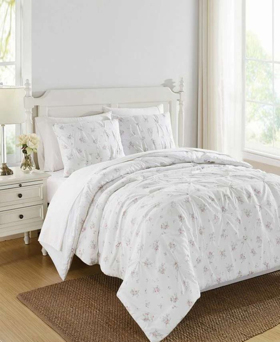 Comforter Sets * | The Farmhouse By Rachel Ashwell Signature Rosebury 3 Piece Comforter Set, King White, Pink